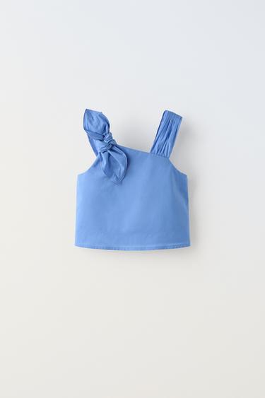 ТОП С БАНТОМ — СИНИЙ от Zara — изображение 0