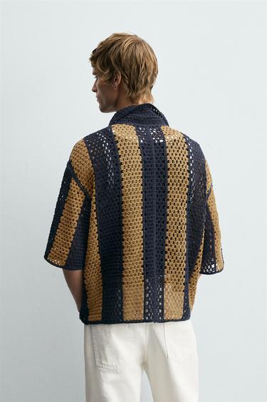 CHEMISE CROCHET PIÈCE - Bleu marine de Zara - Image 2