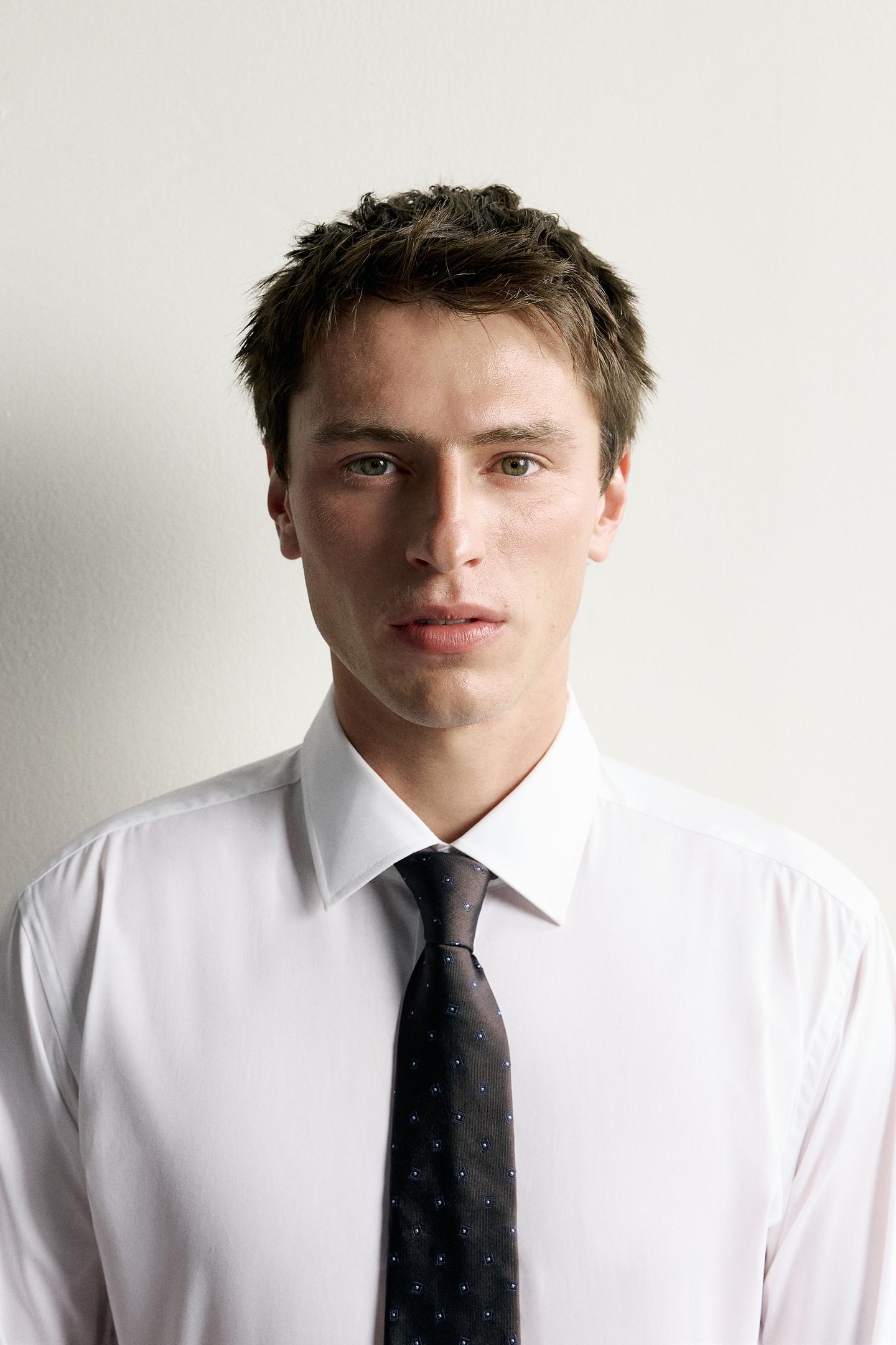 Мужской галстук Zara 100% Silk Tie, цвет: Коричневый — фото 1