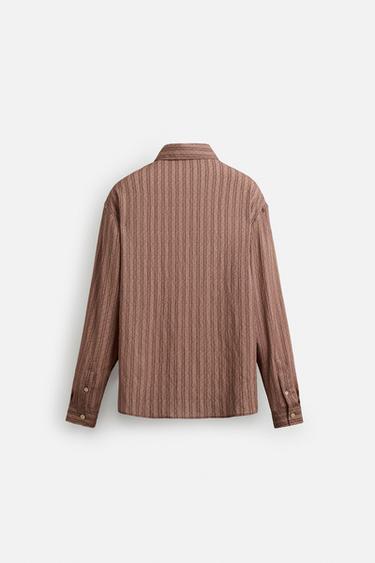 CHEMISE FLUIDE À RAYURES - Rose foncé de Zara - Image 6