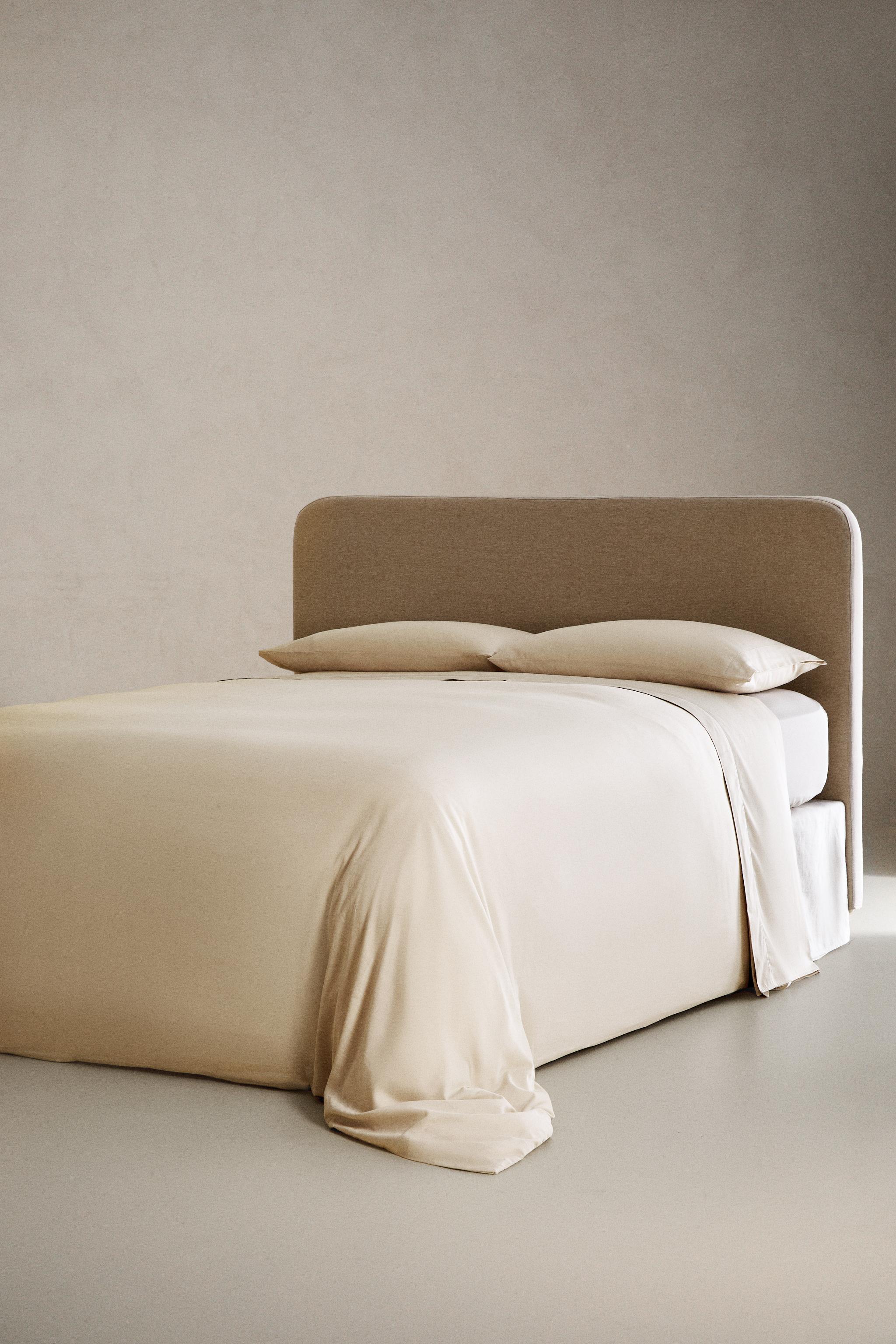 SATEEN FITTED SHEET | 40 CM HIGH (300 THREAD COUNT) — Ecru