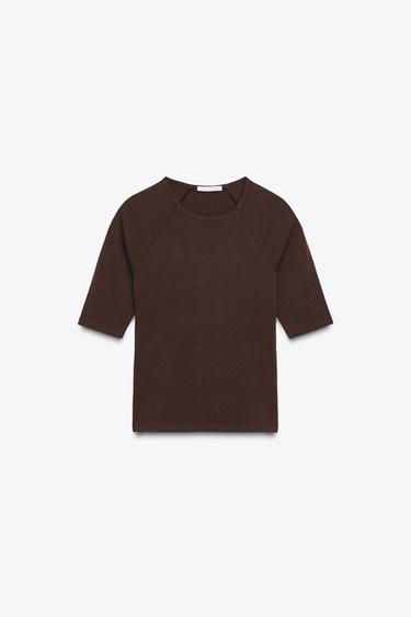 SOFT-TOUCH T-SHIRT - Brown by Zara