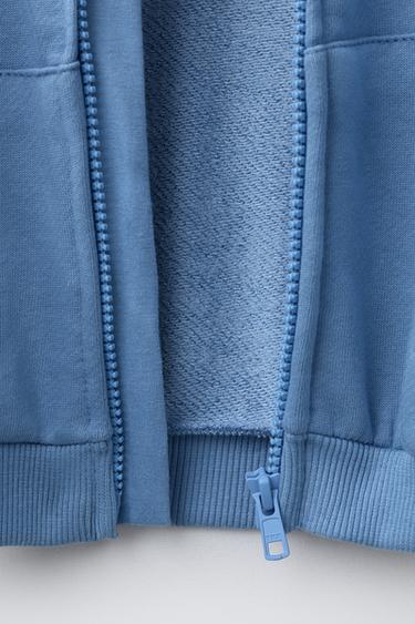 HOODIE WITH SLOGAN PRINT - Light blue by Zara - Image 3