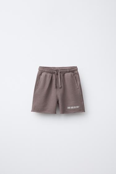 LOGO PLUSH BERMUDA SHORTS - Dusty mauve by Zara