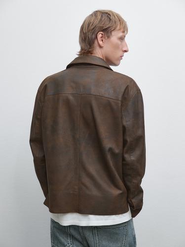 Zara Suede finish sheepskin jacket - Brown