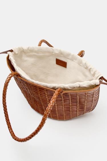 SAC EN CUIR TRESSÉ - brun de Zara - Image 5