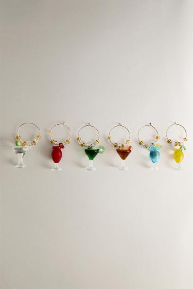 6ER-PACK GLAS-STIELGLASMARKIERER COCKTAIL - Gelb von Zara - Bild 0