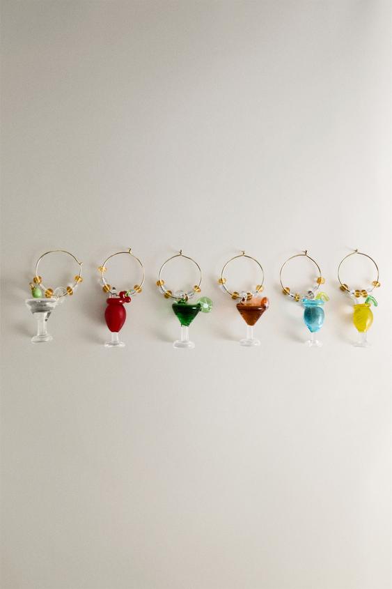 LOT DE 6 MARQUE-VERRES COCKTAILS EN VERRE - jaune de Zara - Image 0