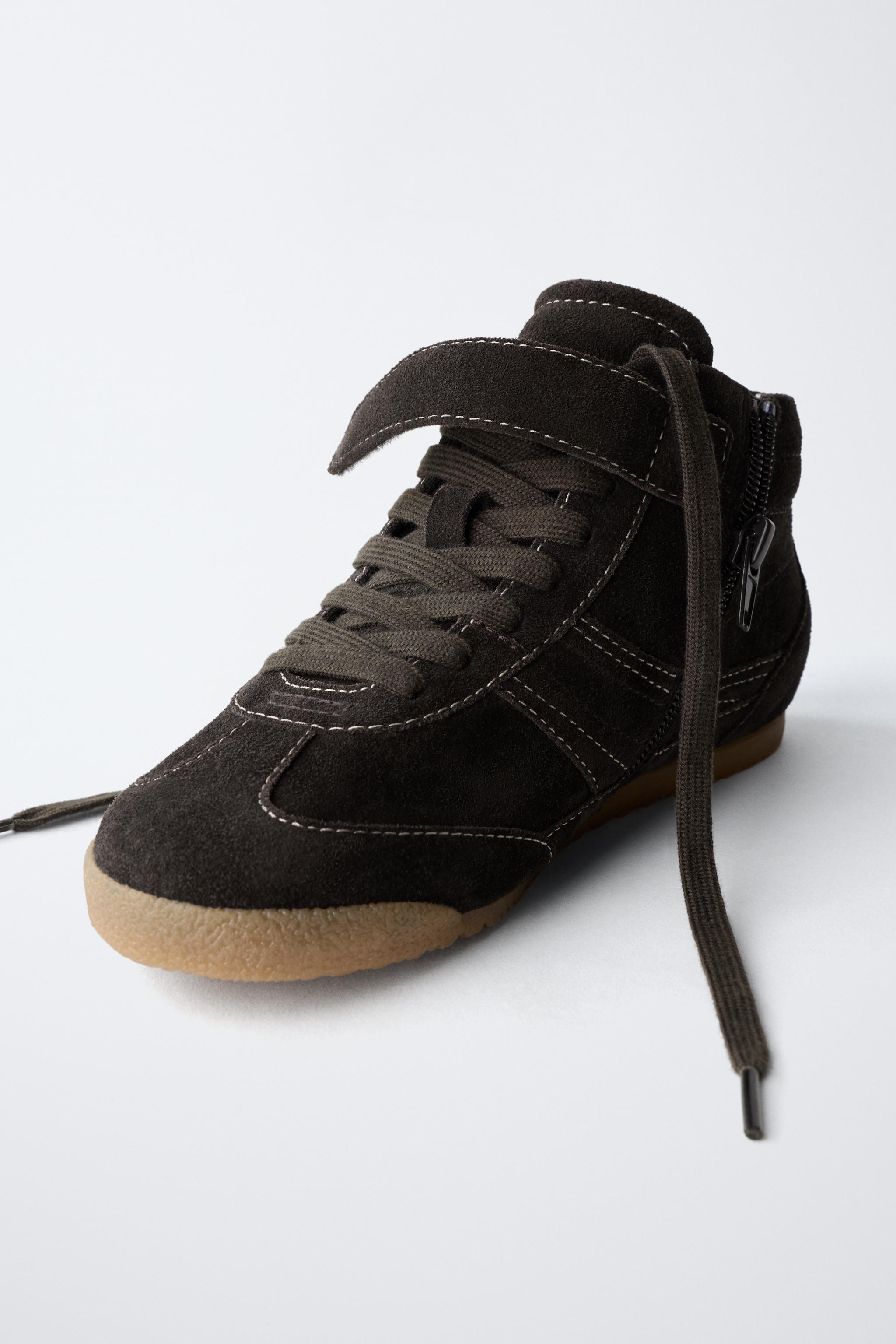 LEATHER BOXING HIGH-TOP SNEAKERS
