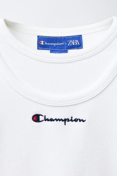 T-SHIRT CÔTELÉ INSCRIPTION CHAMPION ® X ZARA - Blanc de Zara - Image 2