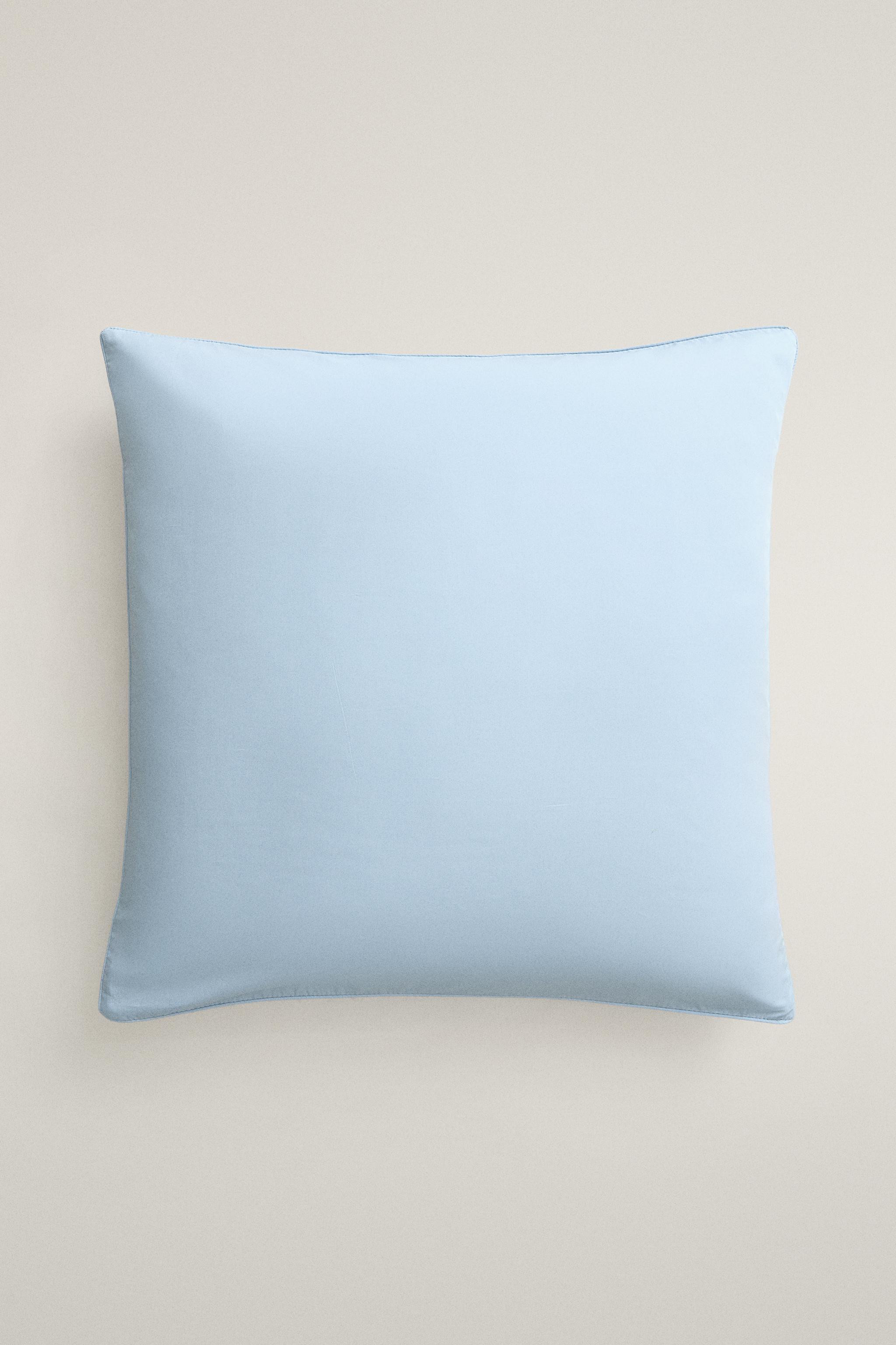 COTTON PERCALE PILLOWCASE (300 THREAD COUNT) — Pastel blue