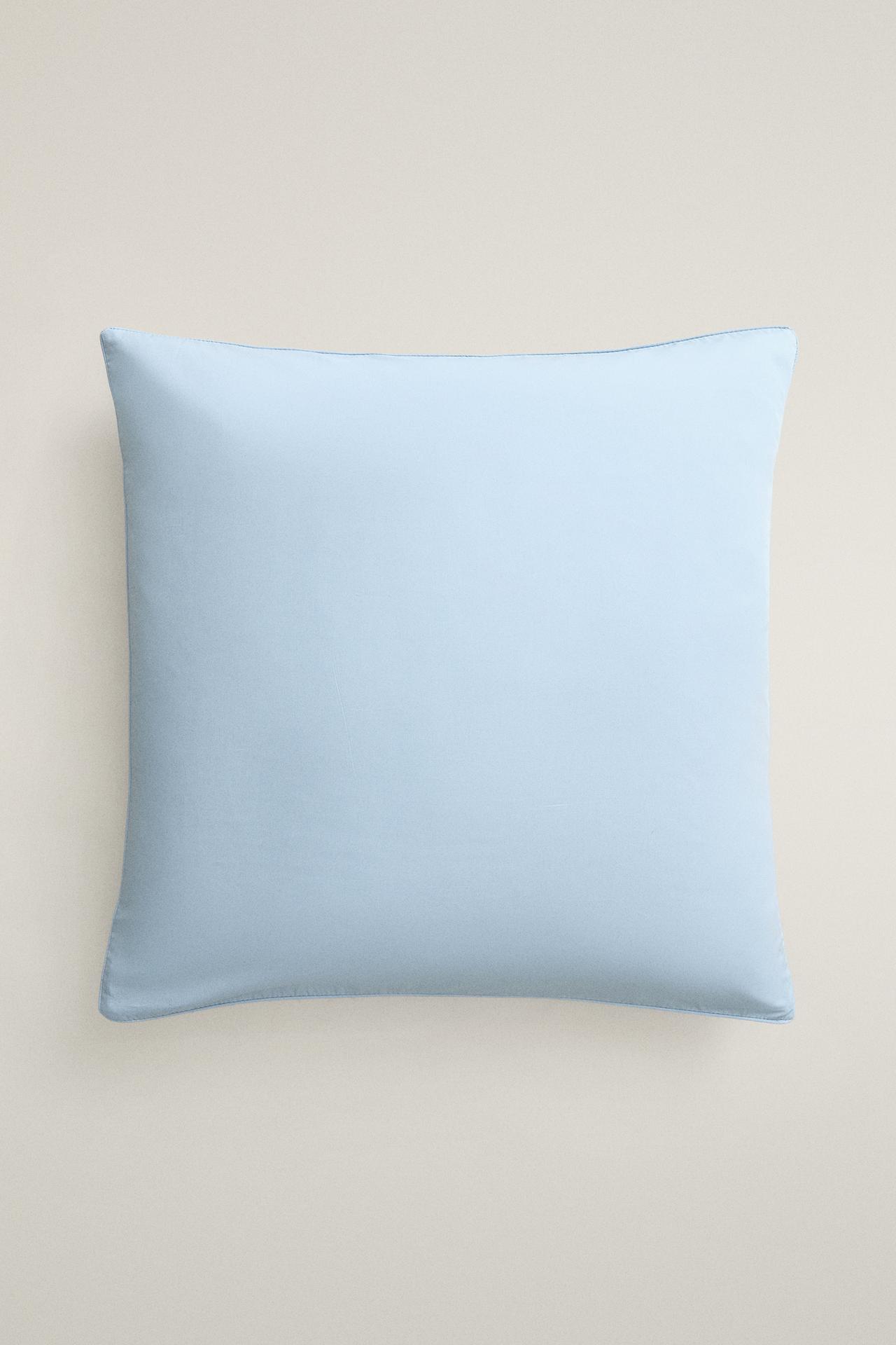 COTTON PERCALE PILLOWCASE (300 THREAD COUNT) — Pastel blue