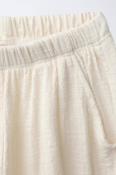TEXTURED TROUSERS - Ecru by Zara - Image 2
