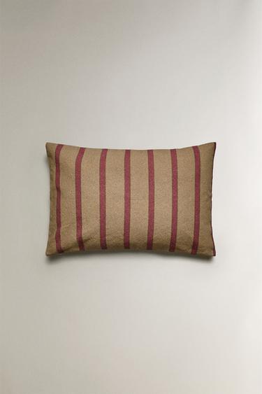 Zara STRIPED THROW PILLOW COVER - Mustard - Image 0