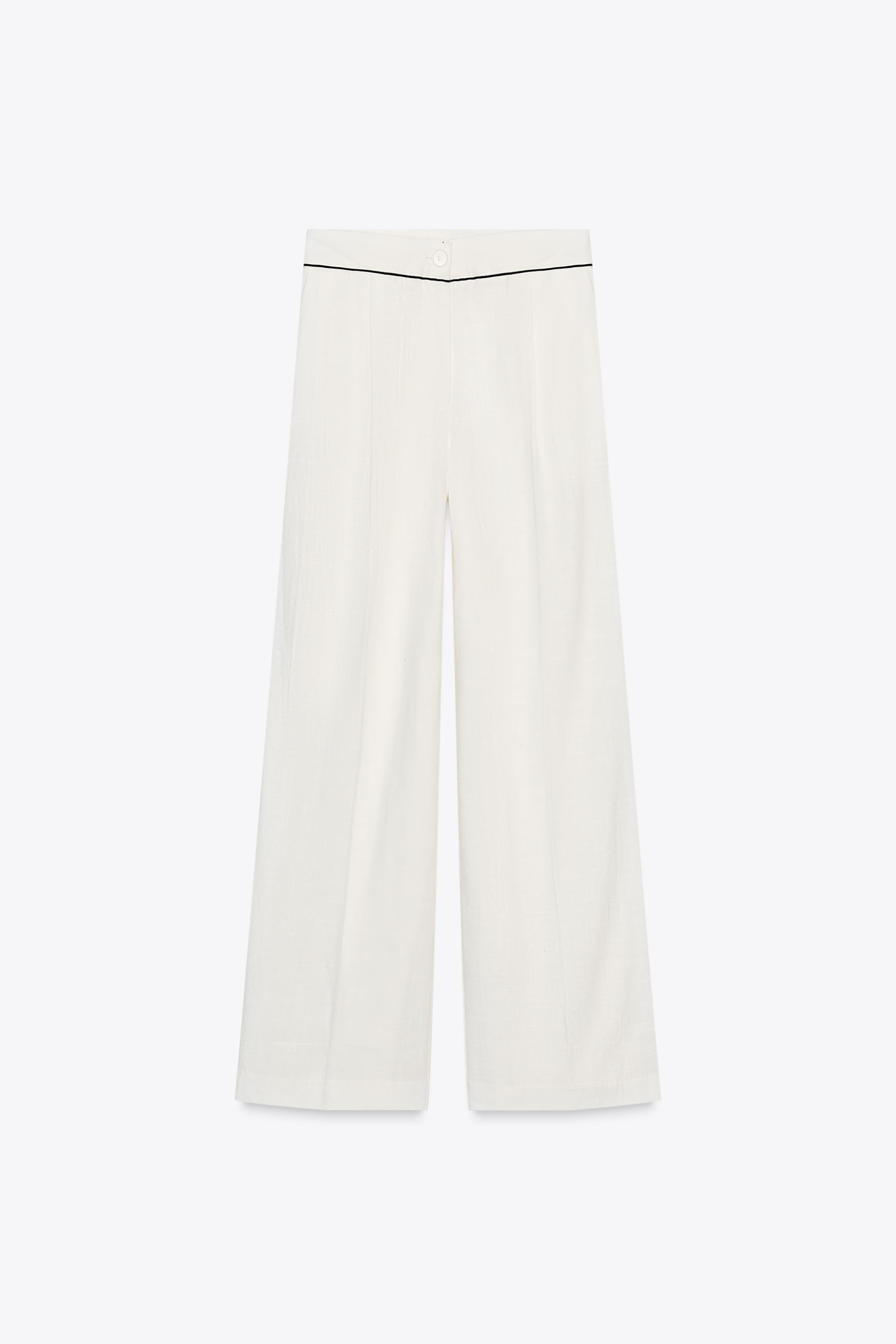 【ZARA】ベルト パンツ 50TH ANNIVERSARY ホワイト 8338/402/250 ベルト パンツ 50TH ANNIVERSARY - ホワイト | ZARA Japan / 日本
