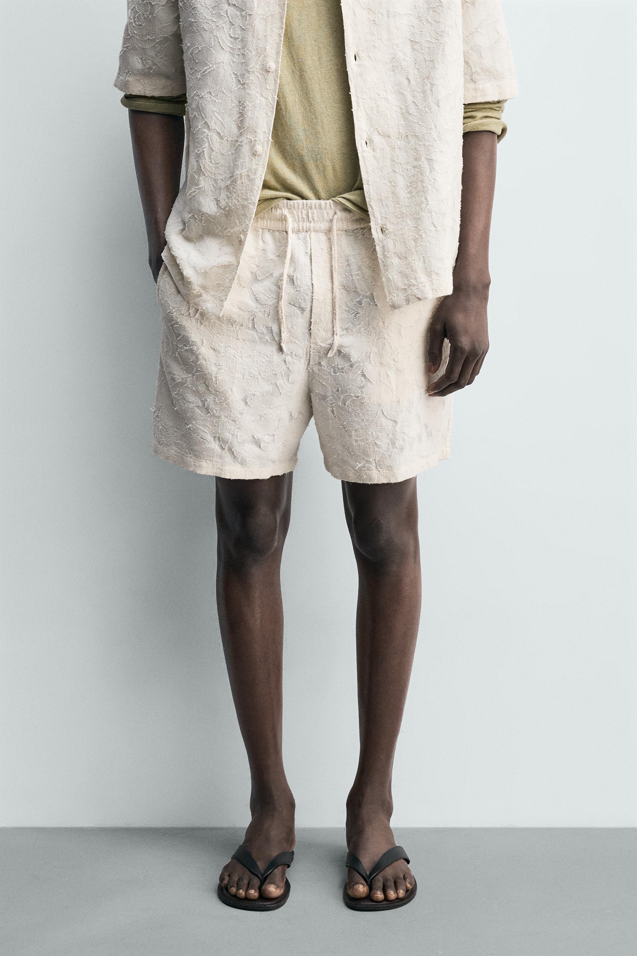 TEXTURED JACQUARD SHORTS