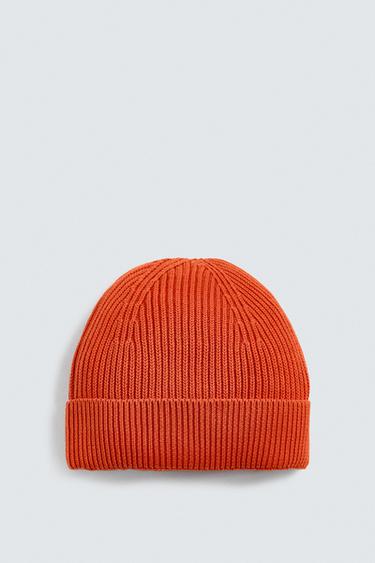 BASIC KNIT BEANIE - Orange by Zara