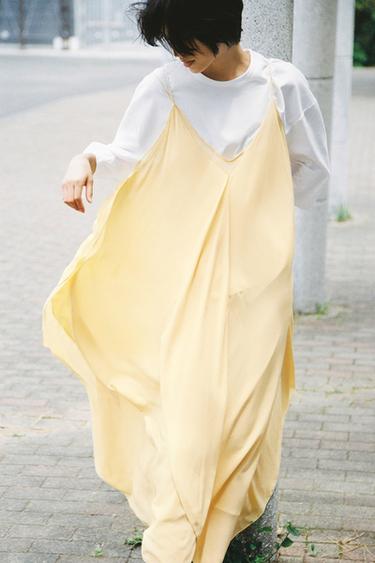 ZW COLLECTION LIMITED EDITION FLOWING DRESS WITH RUFFLES - Yellow by Zara
