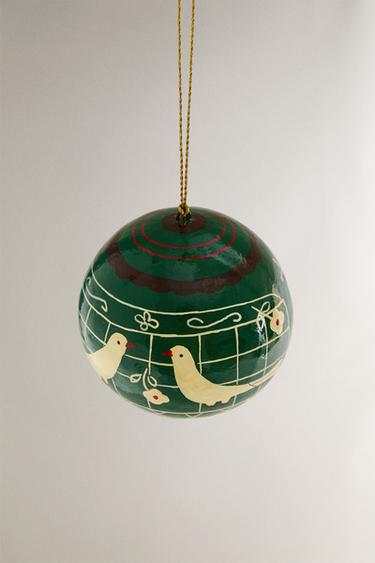 DÉCORATION SAPIN BOULE POULES ET FLEURS NOËL - Vert de Zara - Image 1