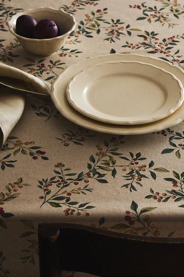 COTTON CHRISTMAS BRANCH TABLECLOTH - Ecru by Zara - Image 5