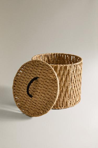 ROUND BASKET WITH LID - Light beige by Zara - Image 1