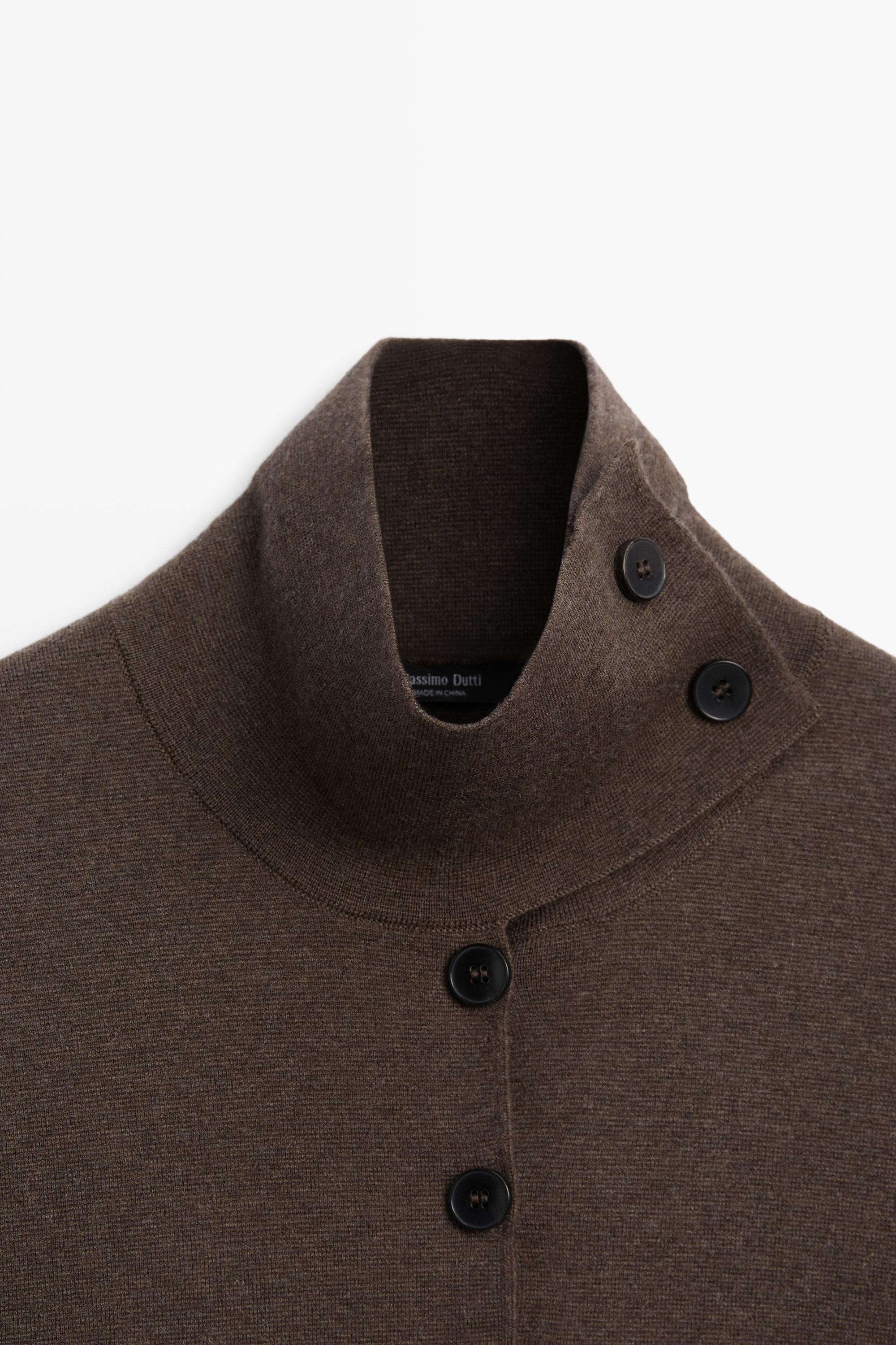 Cardigan en maille à col travaillé