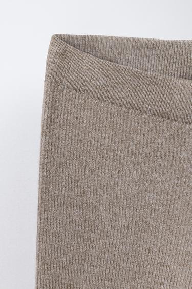 LEGGING EN MAILLE CÔTELÉE - Marron clair de Zara - Image 2