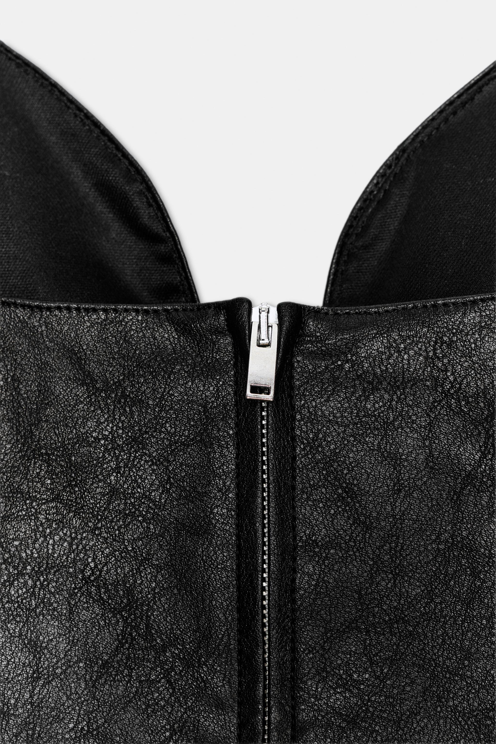 FAUX LEATHER TIE STRAP TOP