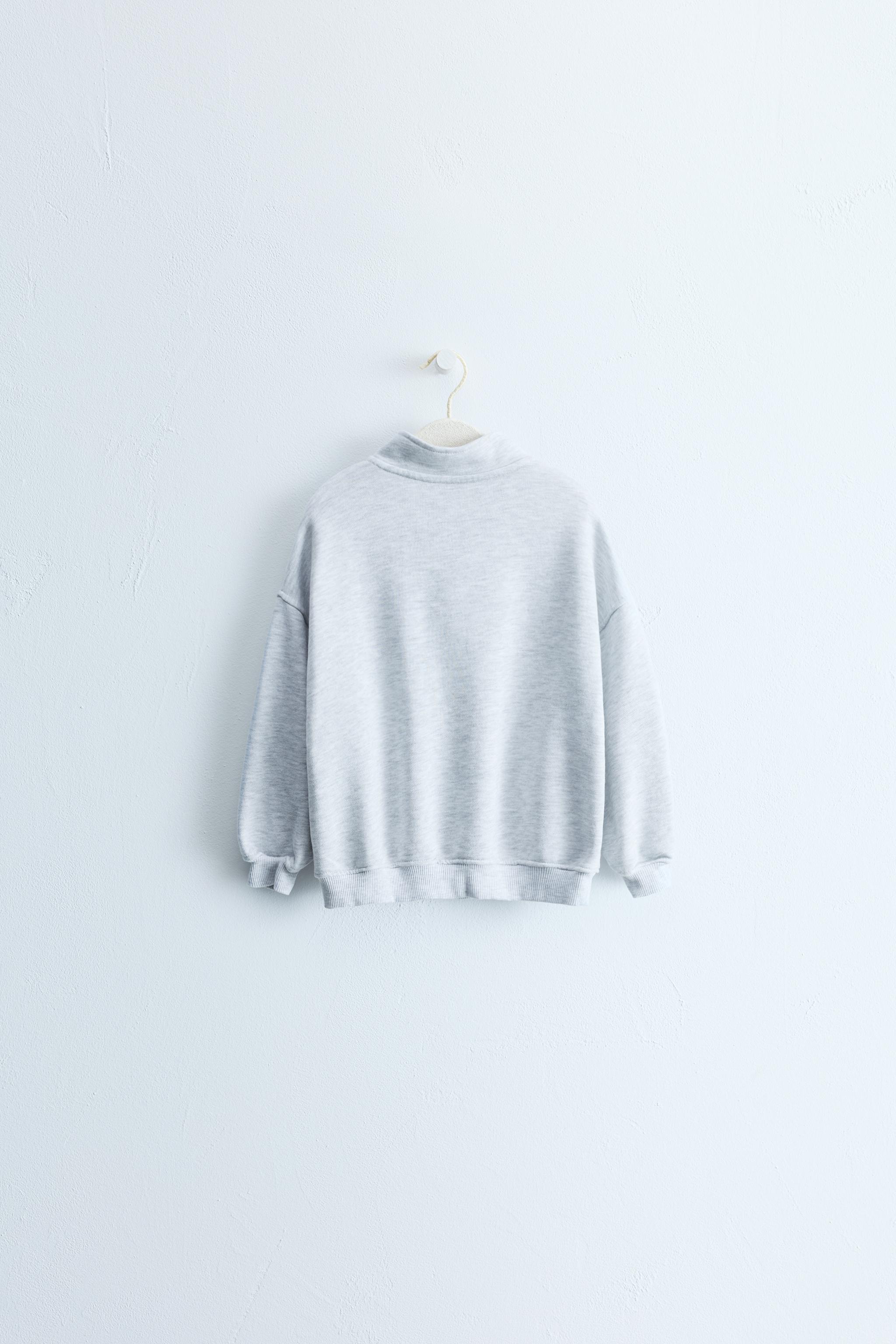 ZARA TIMELESS - PLAIN ZIP SWEATSHIRT — Gray marl