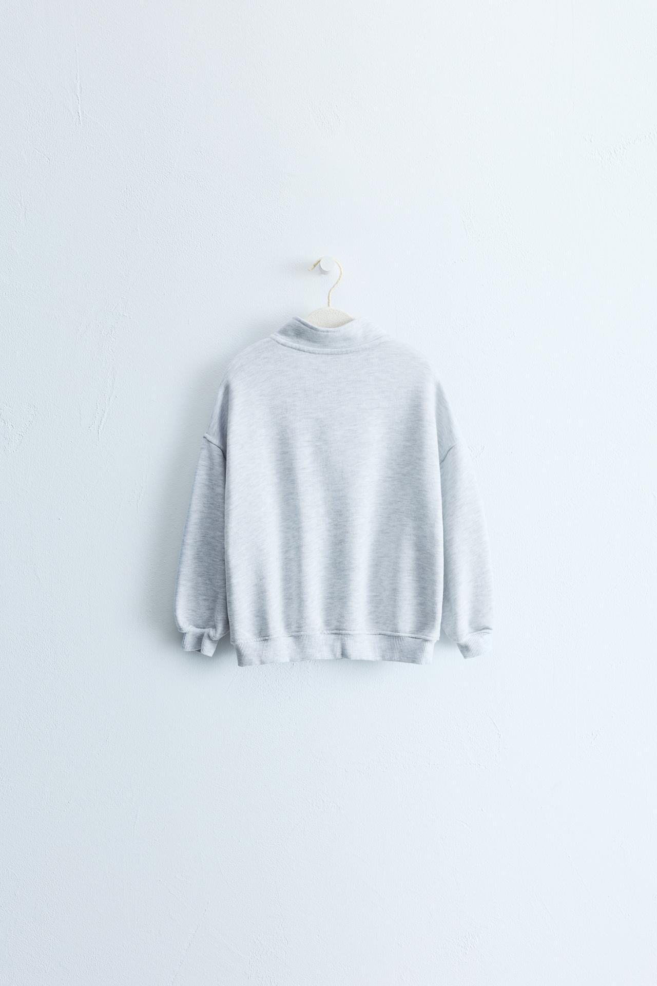 ZARA TIMELESS - PLAIN ZIP SWEATSHIRT — Gray marl