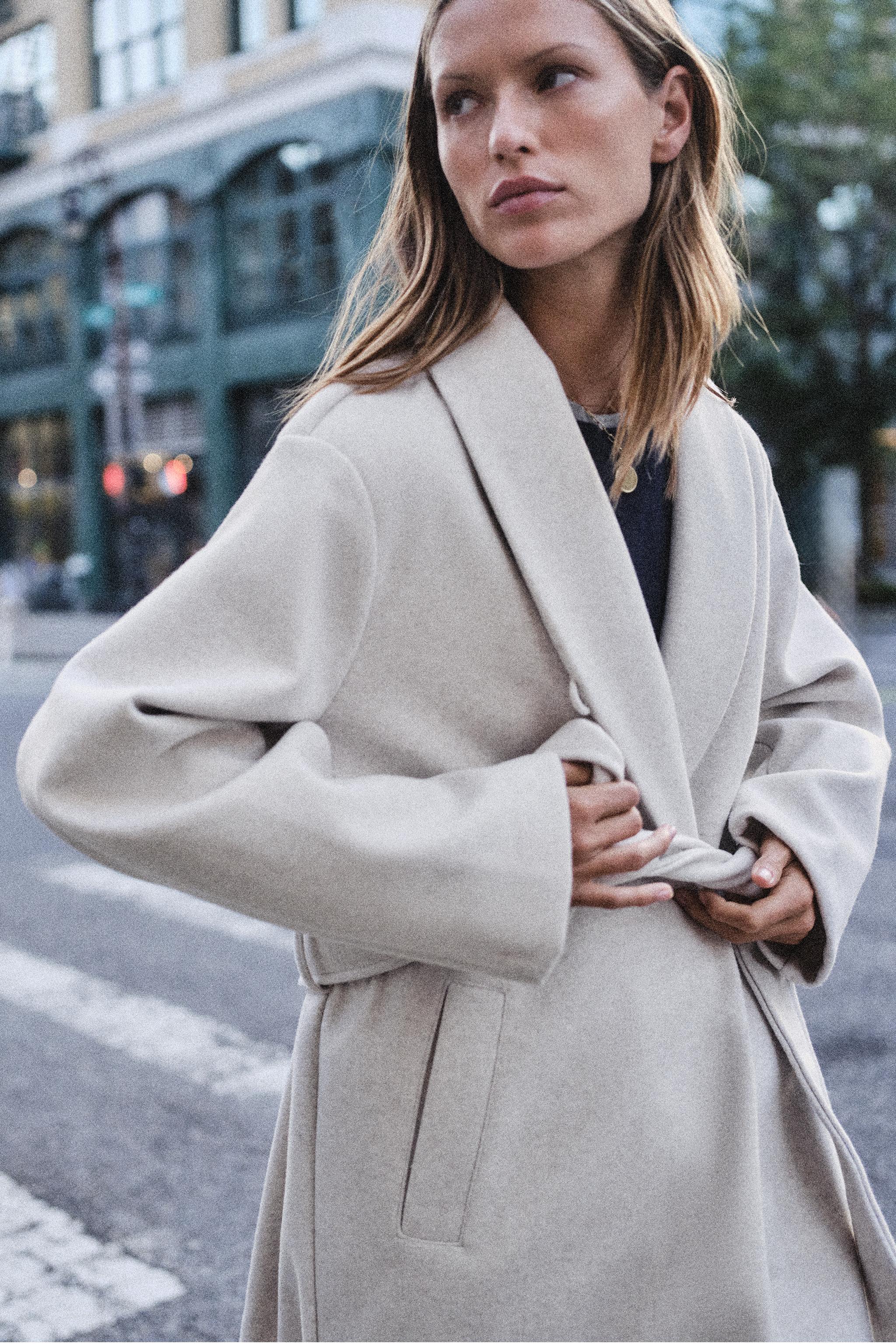 Zara Soft Kemerli Kaban görsel 4