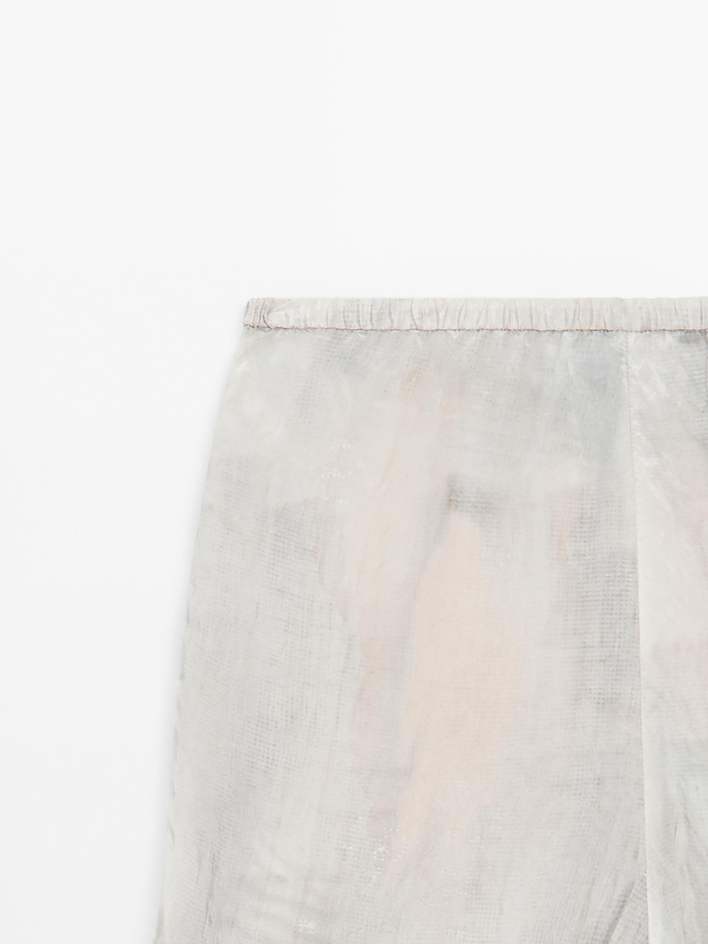 Pantalon droit fluide imprimé