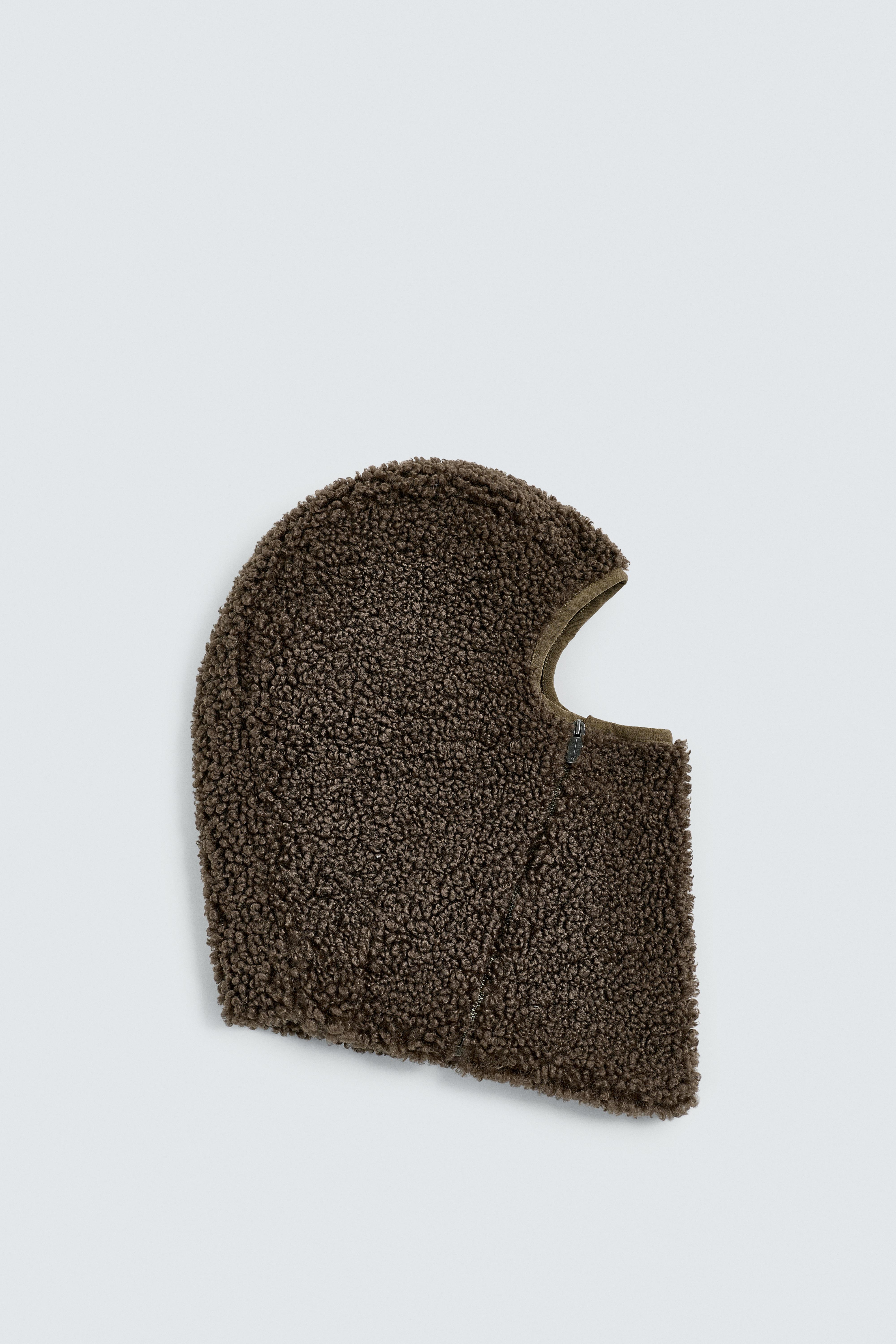 ZARA フェイクシープスキンバラクラバXSR_A FAUX SHEARLING BALACLAVA