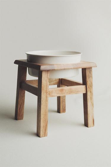 PET FOOD BOWL WITH STAND - Brown by Zara