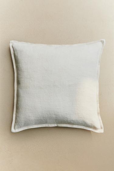 LINEN CUSHION COVER WITH TOPSTITCHING - White by Zara - Image 6