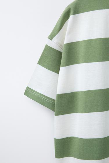WIDE STRIPE T-SHIRT - Green by Zara - Image 3