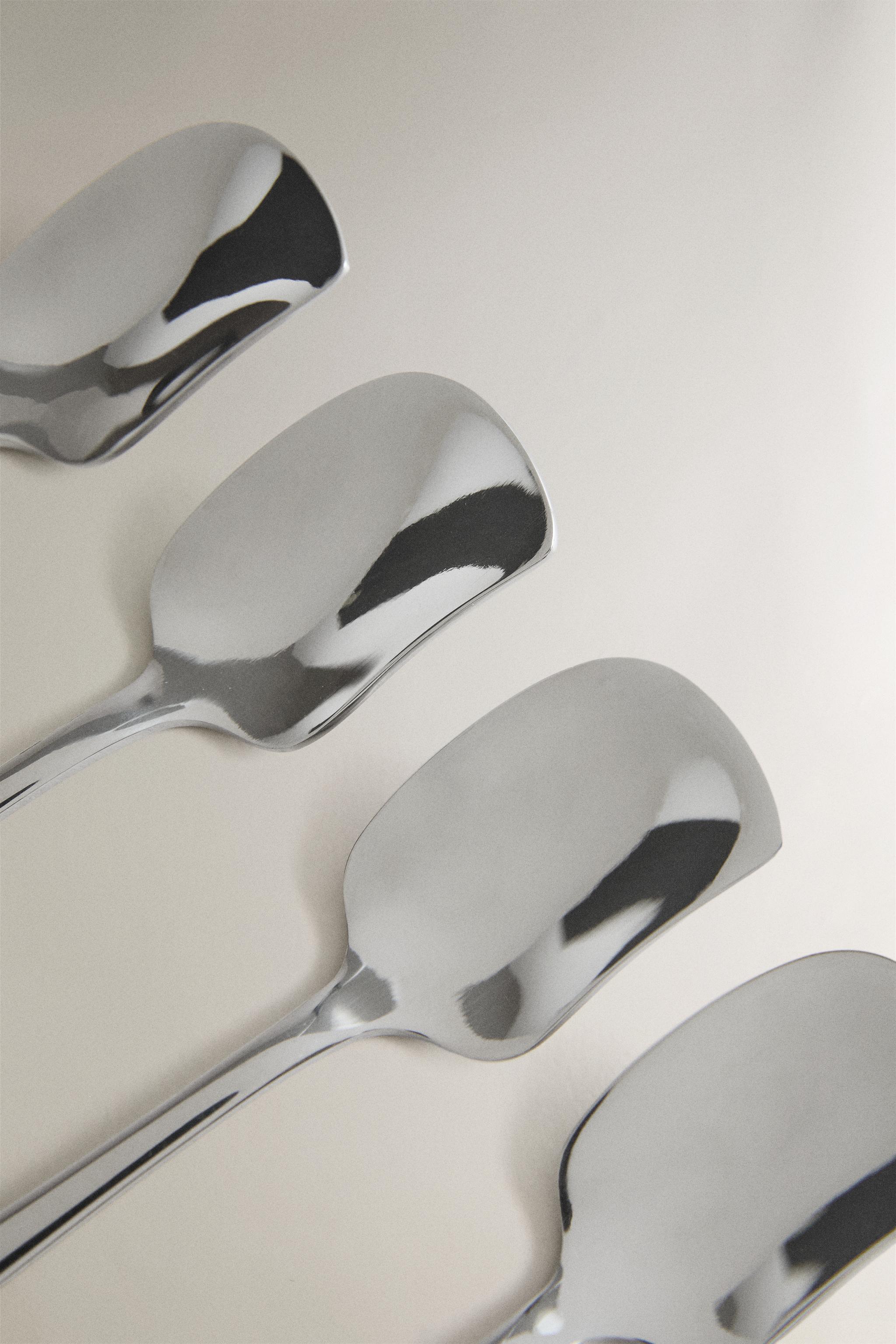 PACK OF STEEL DESSERT SPOONS — Steel