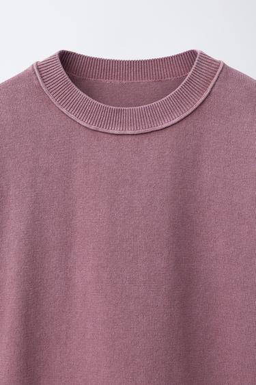 FADED-EFFECT KNIT T-SHIRT - Pale pink by Zara - Image 2