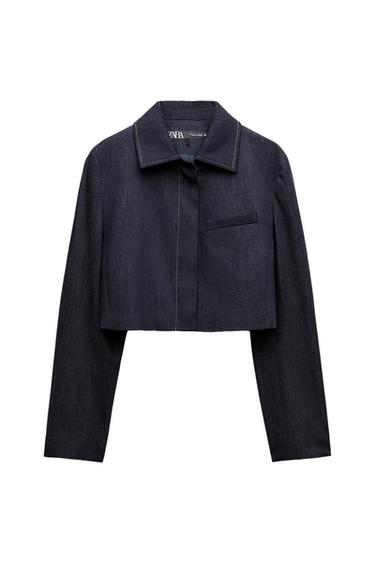 Z1975 SHORT DENIM BLAZER WITH TOPSTITCHING
