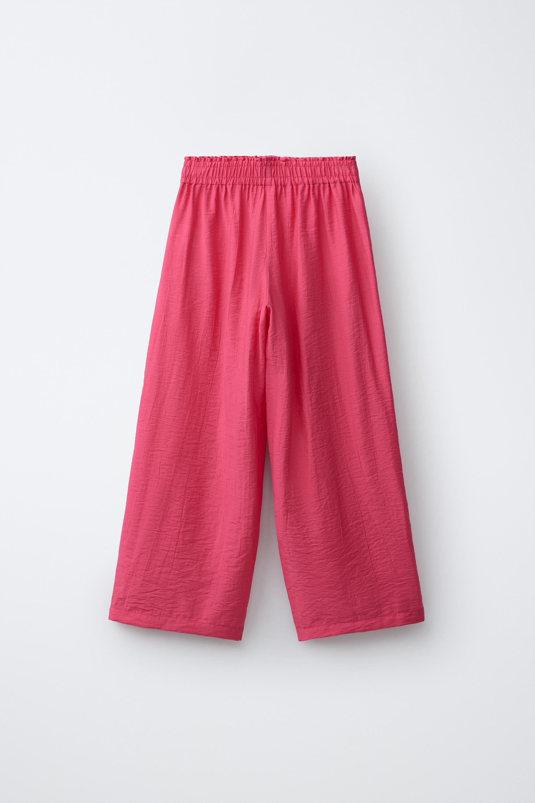 WRINKLE LOOK WIDE LEG PANTS