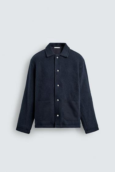 TEXTURED CARDIGAN WITH POCKETS - Navy blue by Zara