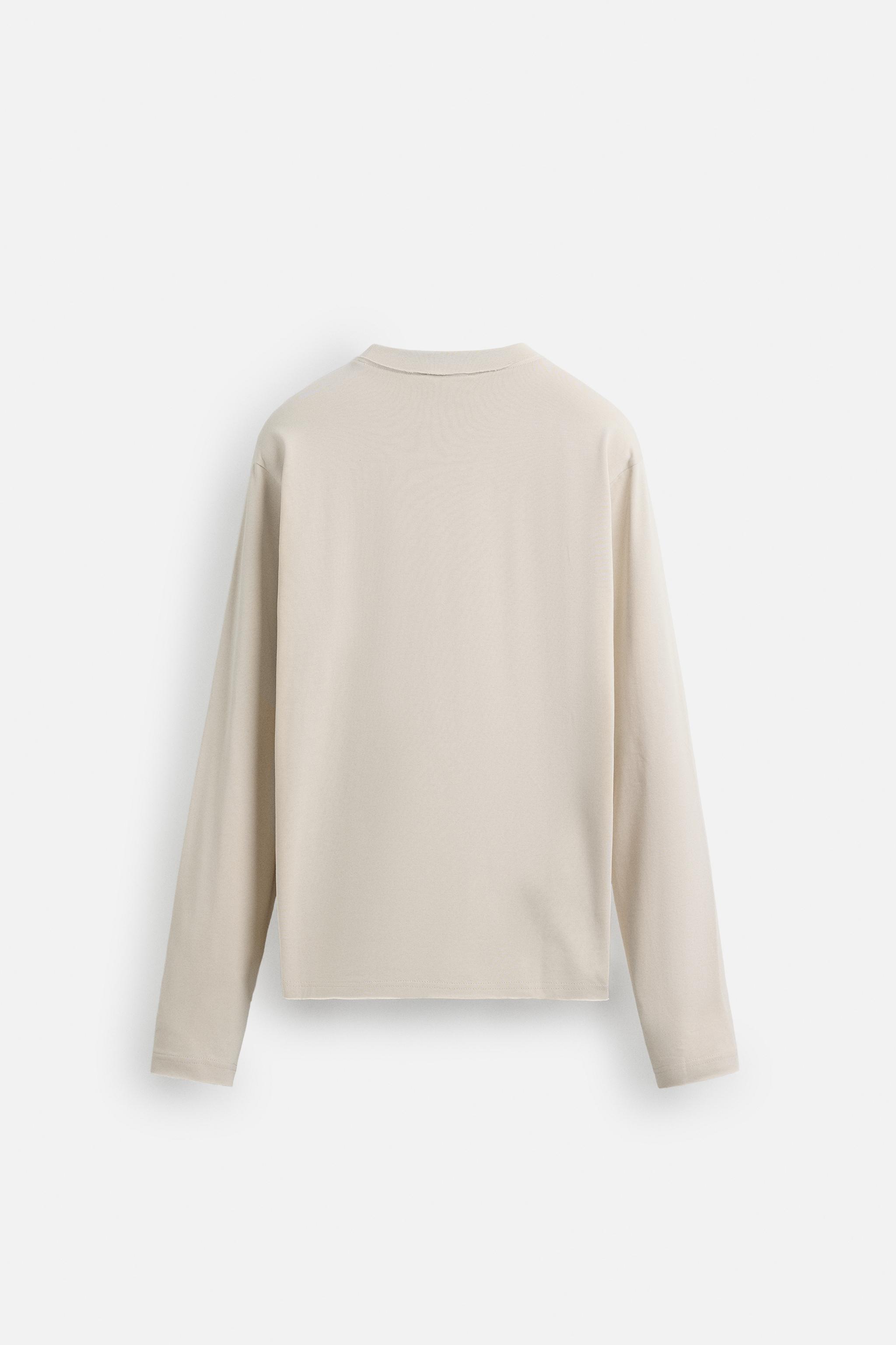 T-SHIRT WITH MESH TRIM - Ecru | ZARA United States T-SHIRT WITH MESH TRIM - Ecru | ZARA United States