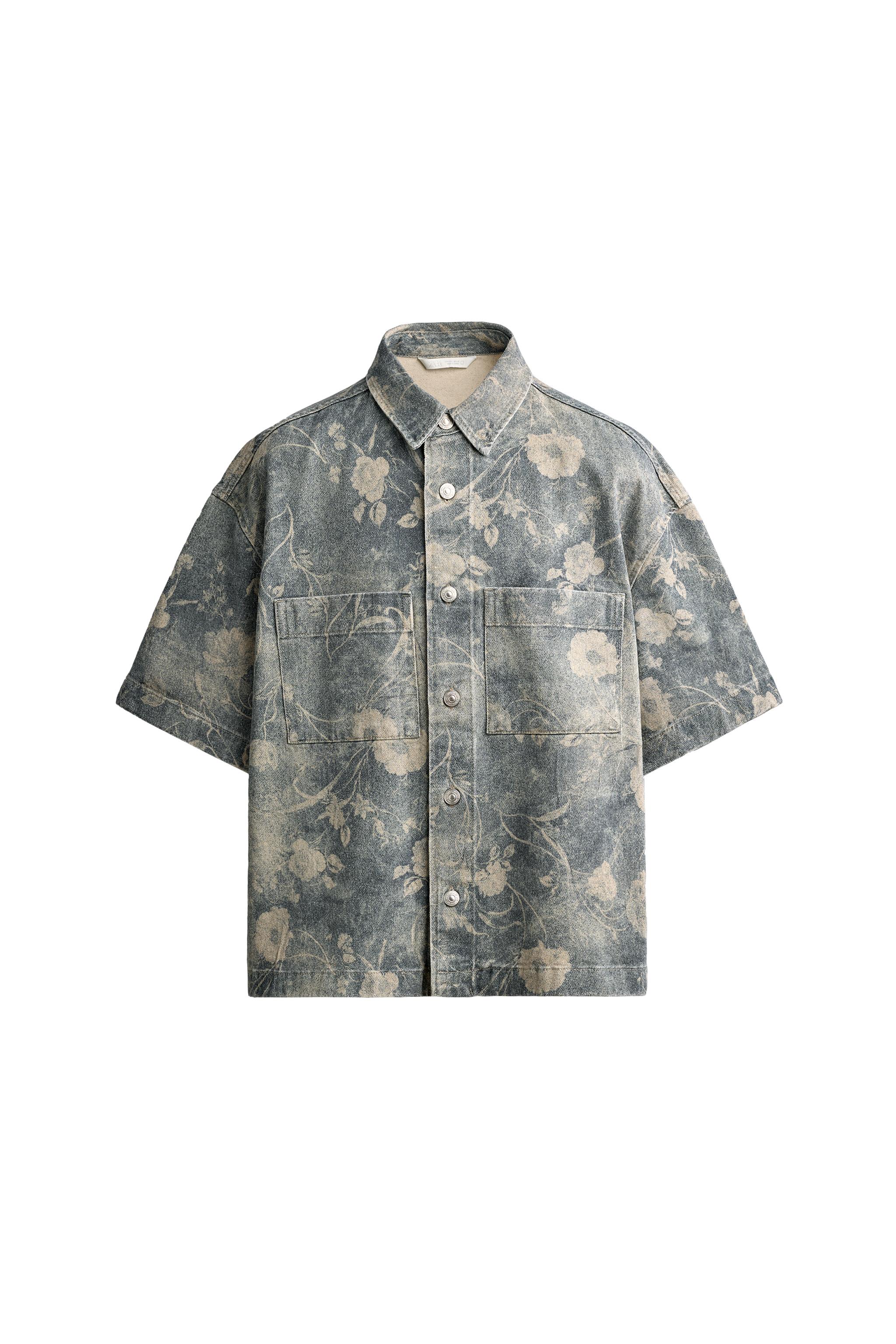 CAMISA RELAXED FIT ESTAMPADO FLORAL LAVADO