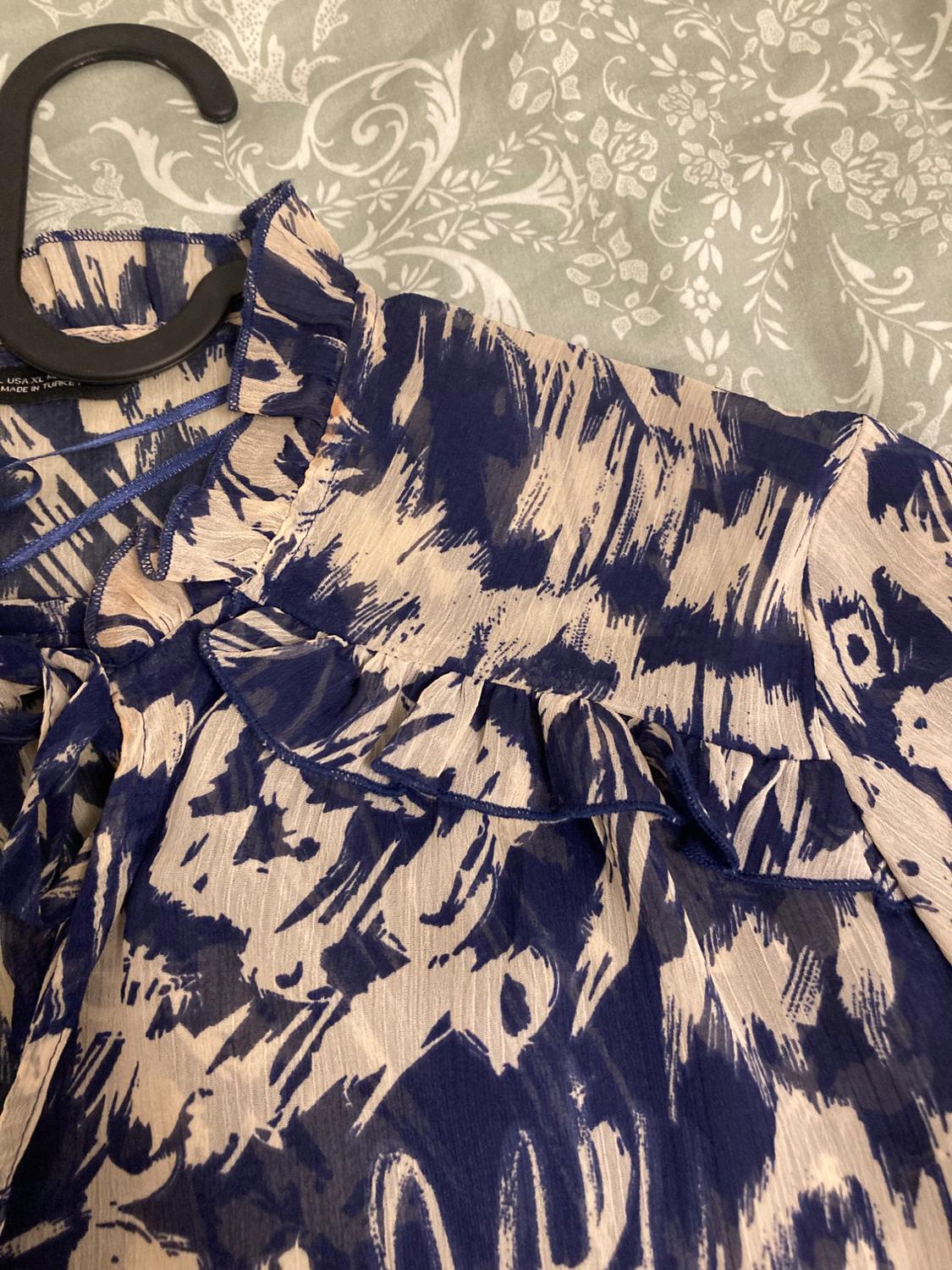 PRINTED BLOUSE WITH RUFFLES - Image 4