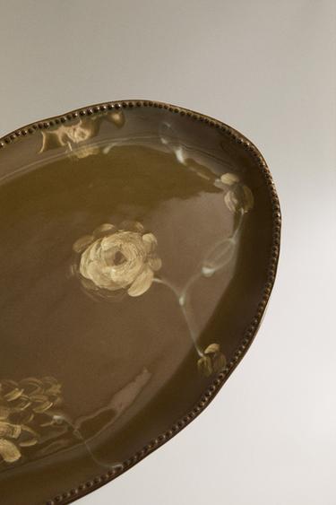 LARGE FLORAL BATHROOM TRAY - Khaki by Zara - Image 2