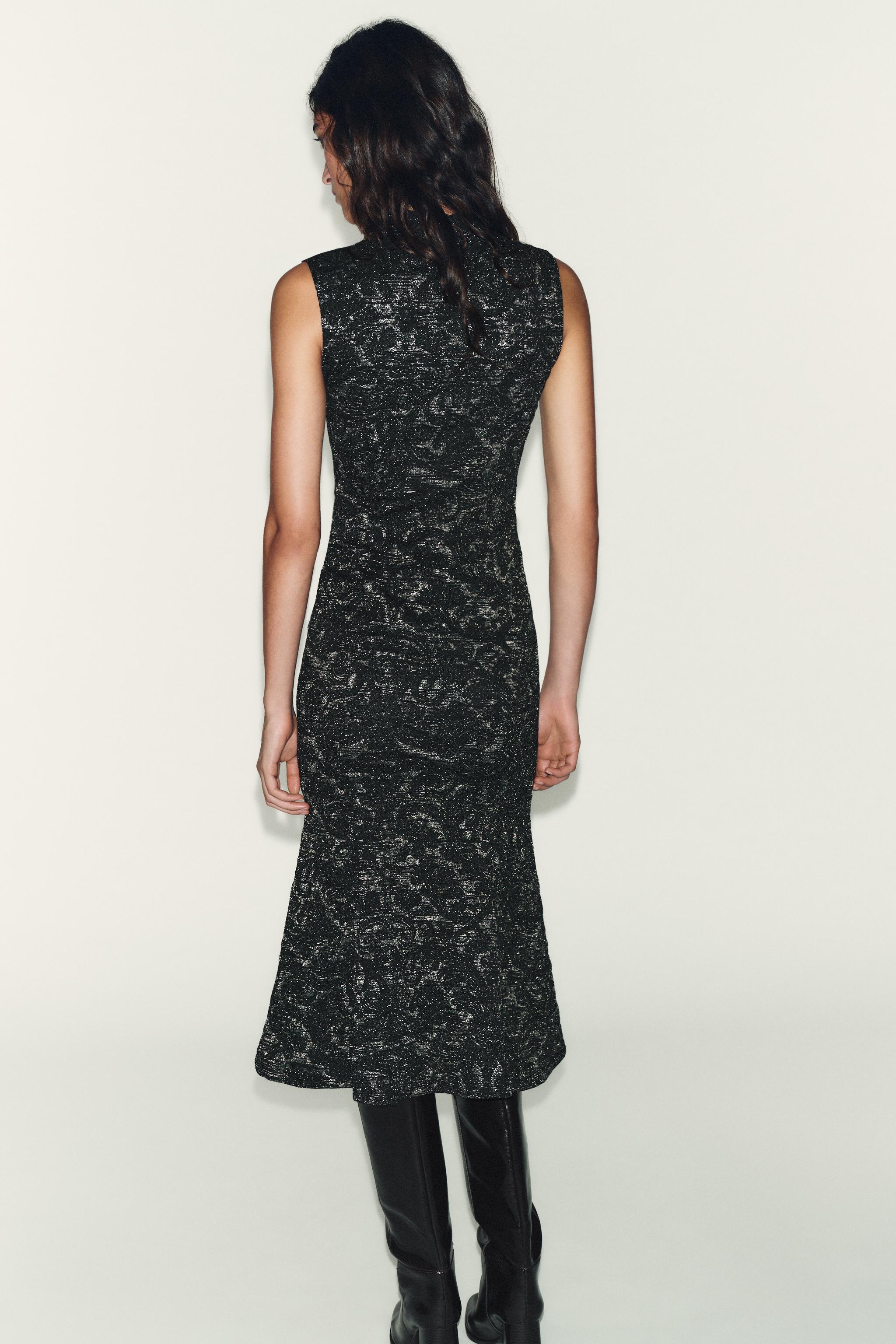 METALLIC THREAD JACQUARD DRESS