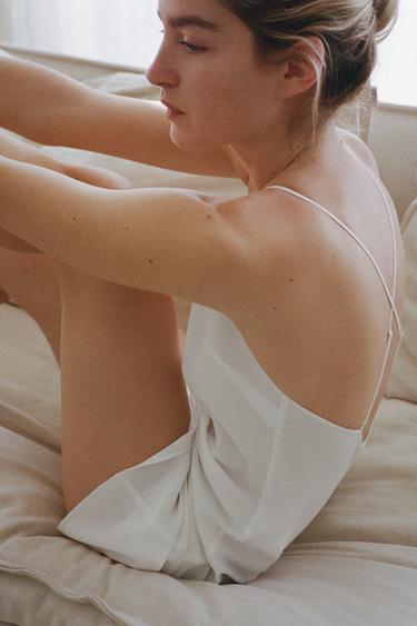 ROBE-FOURREAU À BRETELLES MULTIPOSITIONS - Blanc cassé de Zara - Image 4