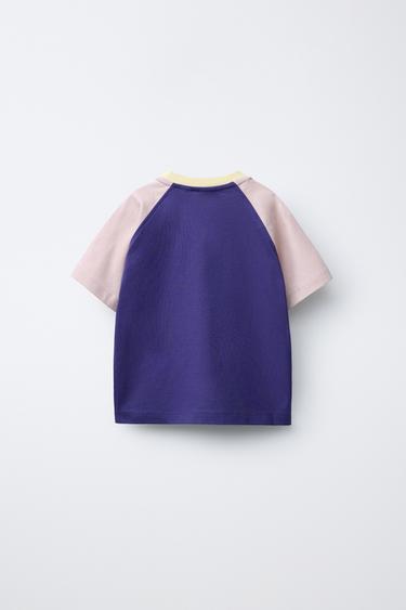 T-SHIRT MANCHES RAGLAN PUKAS SURF - Mauve poudré de Zara - Image 1