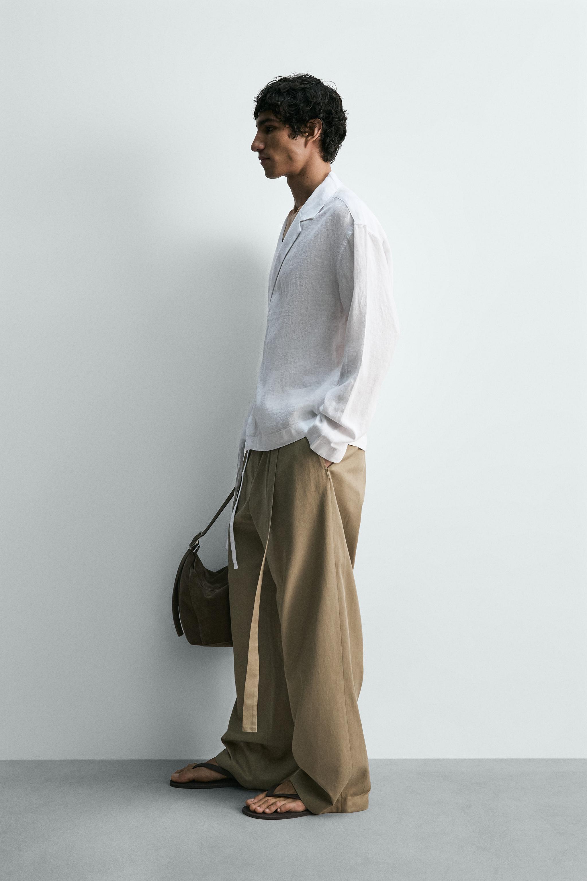 100% LINEN TIE SHIRT