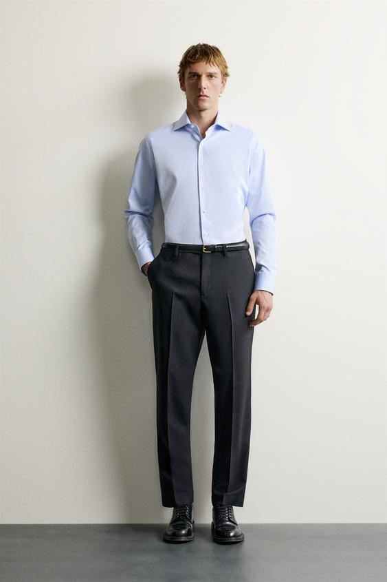 CAMISA SLIM FIT SANTA EULALIA BARCELONA 1843 X ZARA - Celeste de Zara - Imagen 0
